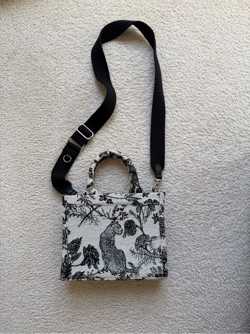a new day Black & White Botanical Crossbody Tote